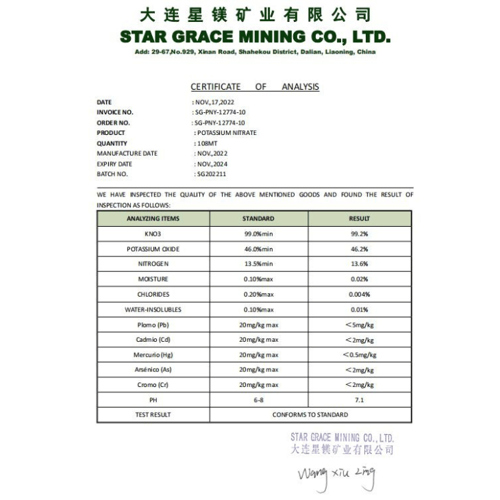Potassium Nitrate Dissolved in Water